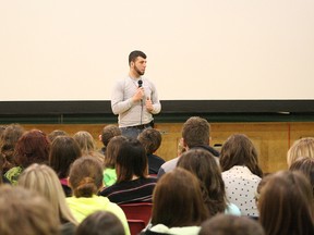 Chaouki Hamka was at Percy Baxter School on Feb. 11 to talk to the students about the dangers of impaired driving as part of Mothers Against Drunk Driving presentation, ‘The Long Weekend.’
Barry Kerton | Whitecourt Star