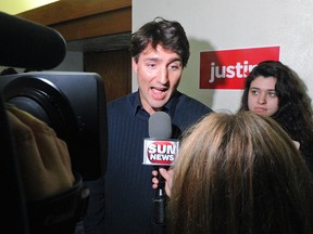 Justin Trudeau  responds to questions on Thursday, Feb. 14, 2013 at Trent University in Peterborugh. Clifford Skarstedt/QMI AGENCY