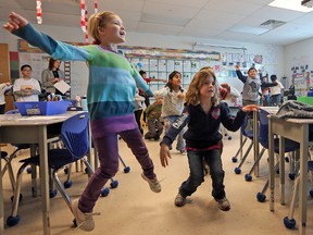 Grade 2 students dance at Robert Munsch school in Whitby, one of the Top 10 schools in Durham. (DAVE ABEL/Toronto Sun)