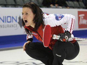 Team Canada skip Heather Nedohin at the Scotties Tournament of Hearts in Kingston.
