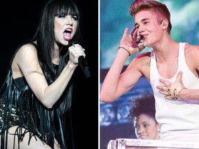 Carly Rae Jepsen and Justin Bieber. (QMI/WENN.com file photos)