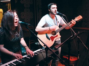 Lindsay Thomson and Jake Boutwell perform a selection of mostly love songs together on their eight-month anniversary. 
ALAN S. HALE/Daily Miner and News