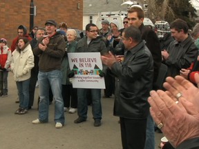 A screen shot from the film ‘The Avenue’ shows the Alberta Avenue community at a ‘We Believe in 118’ rally in late October 2012. PHOTO SUPPLIED