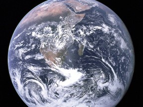 The famous photo of the Earth captured by the Apollo 17 astronauts in 1972.