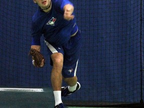 Toronto Blue Jays draft pick Shane Dawson visited the Father Mercredi Baseball Academy Wednesday morning for a training session at MacDonald Island. Dawson played most of his minor baseball in Fort McMurray before his family moved to Drayton Valley prior to playing Midget baseball.  TREVOR HOWLETT/TODAY STAFF