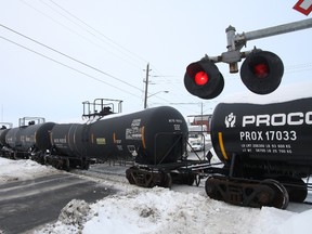 A train has become disabled due to a mechanical breakdown in Downtown Sudbury. JOHN LAPPA/THE SUDBURY STAR/QMI AGENCY