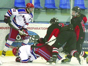 The Bantam AAA Rangers made the playoffs for the first time in years, but had their hopes quickly cut down in two consecutive losses to the Lloydminster Heat in the opening round.
Photo by Aaron Taylor/Fort Saskatchewan Record/QMI Agency