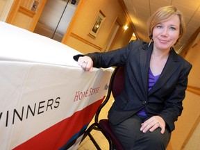 Claire Wiltshire, manager of the new Winners store being built in Owen Sound, poses at the Best Western Inn on the Bay on Thursday February 21, 2013. Wiltshire and her staff are holding a job fair which continues Friday and Saturday.