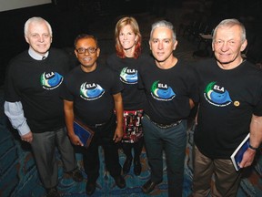Scientists wearing Save the ELA t-shirts at a conference in New Orleans. 
HANDOUT PHOTO/ASLO 2013 New Orleans