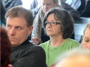 Norma Schmidt of Underwood listens to Friday's board of health report in Owen Sound.