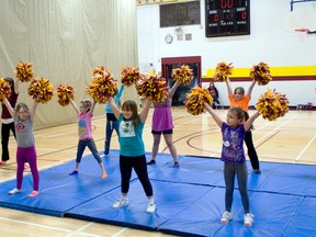 Youth ages seven to 16 took part in a dance and cheer workshop at the Portage Collegiate east gym, Saturday, operated by the PCI dance and cheer team. (ROBIN DUDGEON/PORTAGE DAILY GRAPHIC/QMI AGENCY)