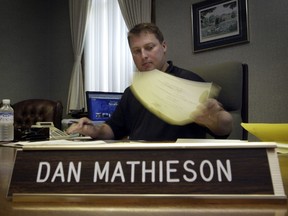 Stratford Mayor Dan Mathieson, seen working in his office in this 2005 file photo.