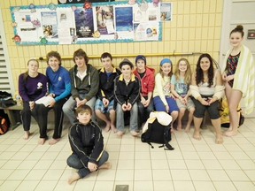 Twelve Breakers Swim Team participants put on an amazing performance at the Huronia Regional Short Course Championships which were held at the Barrie East Bayfield Community Centre, on the first weekend of February 2013. Pictured (left to right): Lizzie Wilsdon, Andrew Lofts, Pascal Baumann, Danny Wilsdon , Braeden Ashton, Cameron McEwan, Sydney Beauregard, , Rebecca Schropp, Madelynn Griffiths, Madison Ashton, (front) Luc Nusselder. Absent from photo is Carlin Reid.