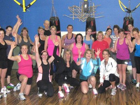 The twenty participants from this year’s Fitness Funatic’s FUNattack celebrate after completing the five-hour marathon Saturday. Victorious, they gathered for a group photo, knowing not only had they completed the five-hour workout, but they had raised more than $6,000 for Saugeen Shores day surgery patients. In total, the annual event has raised more than $13,000 for Saugeen Memorial Hospital.