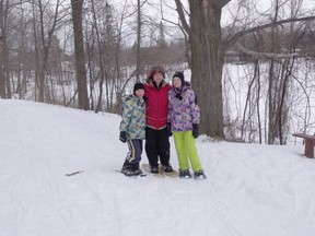 Pictured snowshoeing around Fairy Lake: Cody Sykes, Cathy Sykes and Caitlin Sykes of Owen Sound.