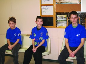 Portage la Prairie youth bowlers Tyler Bigelow, D.J. Harris and Samuel Reichelt finished third in the Boys Zone Combo Team Tournament on Feb. 24 in Minnedosa. (Submitted photo)