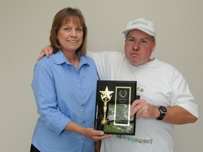 Longtime Sudbury Star carrier Michael “Mikie” Andrew Fox, seen here receiving his Carrier of the Year award in 2009, died Friday after collapsing while delivering papers on his route.