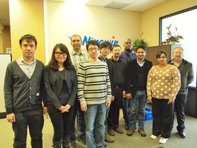 International business students from the University of Regina arrived in Nipawin last week to meet up with two local businesses in the area. They are pictured with Town representatives, Darren West and Chris Hudyma, who helped to introduce them to the town.