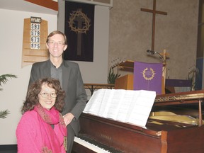 Pastor Mike Pietsch and his wife Helen pose for a portrait that the Zion Evangelical Lutheran Church in Wetaskiwin Feb. 22. The Pietschs have just arrived from Australia.