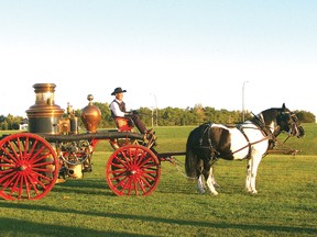 The 1885 Amoskeag steam engine that will be on display at the Firefighter's Ball Sat., Mar. 2.