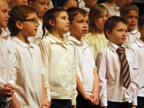 Students from Longue Sault Public School perform at the Kinsmen Music Festival on Thursday, Feb. 28.