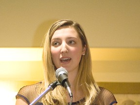 Lucy Harris speaks to the Portage Chamber of Commerce about her quest to find friends in the city and the founding of Hype, a young professional’s social group in the city. Harris is leaving for Toronto this month. (File Photo)