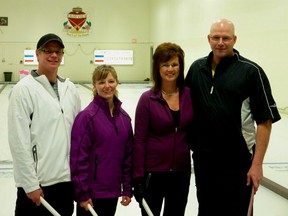 Submitted by Cheryl Biegel 
First Event winners - Murray Watchorn defeated Barb Lund and team L- R - Lance and Amie Schultz, Linda and Murray Watchorn