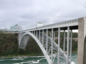 Postmedia Network
The Rainbow Bridge in Niagara Falls has a plaque on it that says, "Whenever the rainbow appears in the clouds, I will see it and remember the everlasting covenant between God and all living creatures of every kind on the earth." (Genesis 9:16).