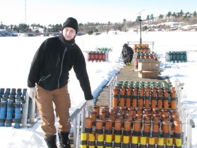 As pyro technician in charge of the Kenora Winter Carnival's opening night fireworks display, Andrew Krywonizka of Winnipeg's Archangel Fireworks Inc. explains the intricacies of staging the 15 minute spectacle, underway on the Harbourfront at 7 p.m. tonight. A second show by CanFire Pyrotechnics is set for the same time and location on Saturday, March 2.