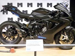This custom motorcycle on exhibit at TheMuseum in Kitchener is a present for Justin Bieber's 19th birthday from his dad Jeremy. (Contributed photo)