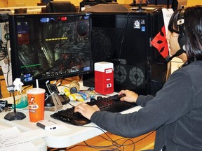 Regina McDougall of Vulcan plays Unreal Tournament 3 during the 10th annual VulcLAN at the Cultural-Recreational Centre. Last year, the event attracted more than 30 gamers during the four-day event. So far, there are about as many gamers already pre-registered for this year’s event, which takes place March 28-31. Visit www.vulclan.com for more information.