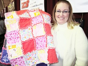 MONTE SONNENBERG Simcoe Reformer
Rag blankets, burp towels and other items for infants were featured at the Simply Sewn by Mel exhibit at this weekend’s Springarama Spring & Garden Show in Simcoe. Owner of the business is Melanie Bergshoeff of Nanticoke. This weekend’s event was held at The Aud and was a joint undertaking of the Simcoe & District Chamber of Commerce and The Simcoe Reformer.