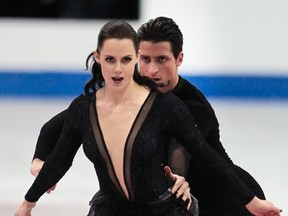 Tessa Virtue and Scott Moir skate in the senior ice dance long program at the Canadian National Figure Skating Championships in Mississaugua in January