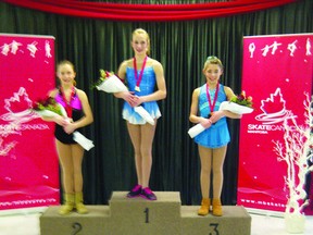 Dominique Bergeron of the Portage Figure Skating Club picked a Bronze Medal in the Novice Ladies category at the Manitoba Open in February. (Submitted photo).
