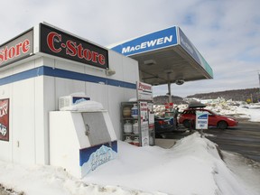 The MacEwen Gas Bar on Algonquin Avenue, shown Tuesday, was fined $10,000 and is temporarily banned from selling tobacco products following its latest conviction for selling cigarettes to a minor. (DAVE DALE The Nugget)