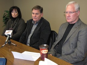 The committee raising $3.7-million for the city's Legacy Project is still waiting for a major contributor to come forward. From left are project co-chairs Pat and Ken Maaten and fundraising co-chair Alex Jongsma. The City of Sarnia celebrates its 100th anniversary in 2014. THE OBSERVER/QMI AGENCY