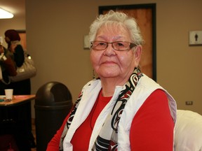 Marie Adam, an elder with the Athabasca Chipewyan First Nation, prepares to teach Dene at Keyano College’s Aboriginal Awareness Day on Tuesday. VINCENT MCDERMOTT/TODAY STAFF