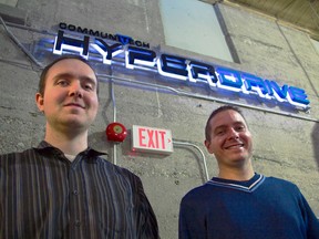 WellRead Inc.'s lead developer John Clarke, left, and founder/CEO Rob Darling, of Paris, Ontario were chosen by Communitech as one of 11 high-tech startup companies to be part of the Hyperdrive program, which aims to help the companies grow through funding, networking and mentorship. SUBMITTED PHOTO