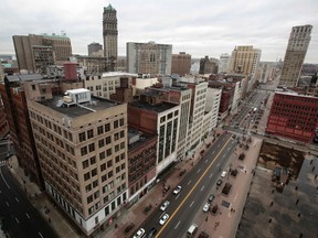 A view of downtown Detroit is seen looking north along Woodward Avenue in Detroit, Michigan January 30, 2013. (REUTERS)