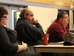 Renelle Belisle, Denis Belisle and Dan Gagne all attended the public meeting last Thursday and were all opposed to abolishing the ward system.