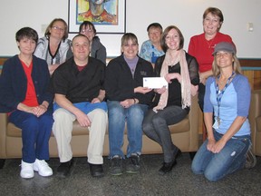 Local 2458 Canadian Auto Workers at the Family Education Centre in Port Elgin presented a cheque for $2,000 to Tiffany Love, community and fund development coordinator for Women's House Serving Bruce and Grey Friday morning.