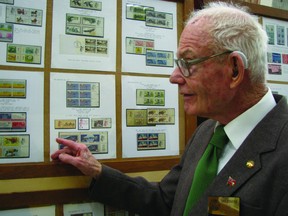 A picture of Gib Stephens at last year's Oxford Philatelic Society stamp show. Stephens was a longtime Oxford Philatelic Society member who died last  year just weeks after this photo was taken. The kindhearted man had a passion for stamps.  
TARA BOWIE / SENTINEL-REVIEW / QMI AGENCY