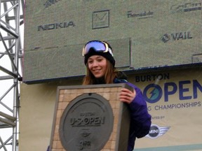 Fort McMurray’s Brooke Voigt took third place at the Burton US Open in Snowboarding earlier this year. Voigt was selected for the national snowboard team this week.  SUPPLIED PHOTO