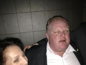 Former Toronto mayoral candidate Sarah Thomson posted this picture to Facebook with the comment: "Thought it was a friendly hello to Toronto Mayor Rob Ford at the CJPAC Action Party tonight until he suggested I should have been in Florida with him last week because his wife wasn't there. Seriously wanted to punch him in the face. Happy International Women's Day!"