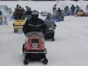 Around 40 people came out to participate in the Annual Tom Saul Memorial Vintage Snowmobile Ride on Sat., March 2.