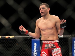 Nick Diaz says he has nothing against Georges St. Pierre. But it’s the way in which he it that shows his true feelings. (Zuffa LLC via Getty Images)