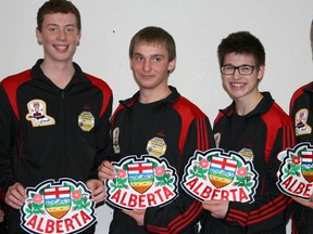 Photo submitted
Jeremy Harty, left, and his team competed in the Optimist Juvenile Curling Championships.