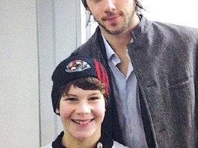 Photo submitted to The Sudbury Star
Nick Charron, of the Nickel City Tigers minor peewee hockey team, poses for a photo with Kris Letang, of the Pittsburgh Penguins, when Charron and his teammates met members of the NHL team in Ottawa earlier this season.
