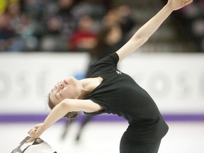 Korean figure skater Yuna Kim practices her women's short program on the first day of the ISU World Figure Skating Championships at Budwesier Gardens in London on Monday March 11, 2013. (CRAIG GLOVER, The London Free Press)