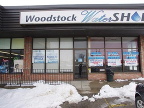 Customers of the Woodstock Water Shop are concerned that the store closed with little notice and have not yet honoured their prepaid water refills. HEATHER RIVERS/WOODSTOCK SENTINEL-REVIEW